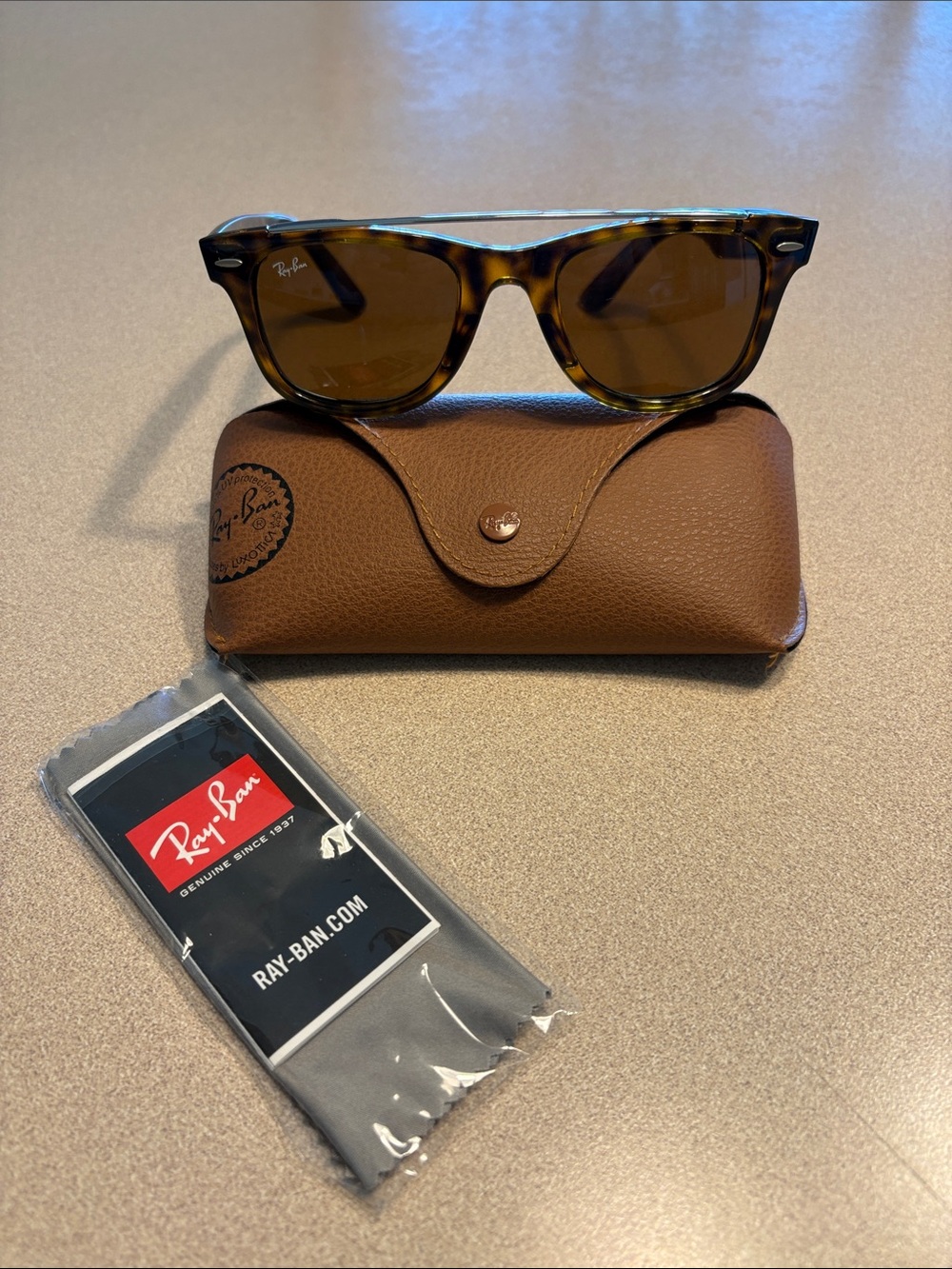 Ray-Ban Tortoiseshell Frame Brown Lens Sunglasses